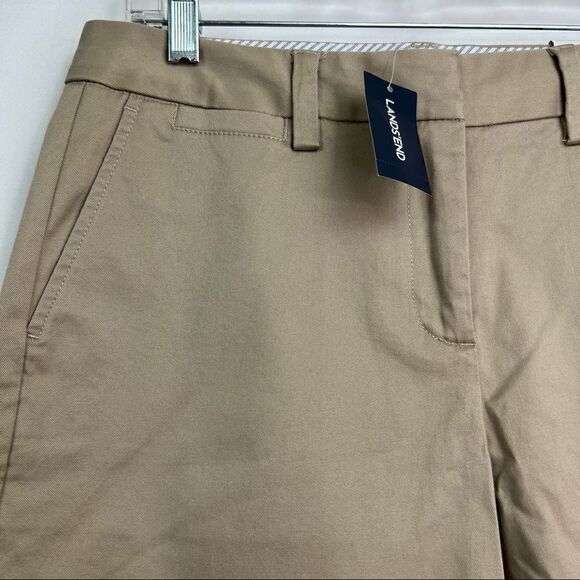 Lands’ End Warm Beige Flat Front Chino Shorts Brand New! - Picture 2 of 9